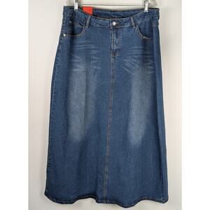 Galmint Jean skirt NWT Sz 18 MSRP $98 Waist 39" Hips 48" Length 37" Maxi slit